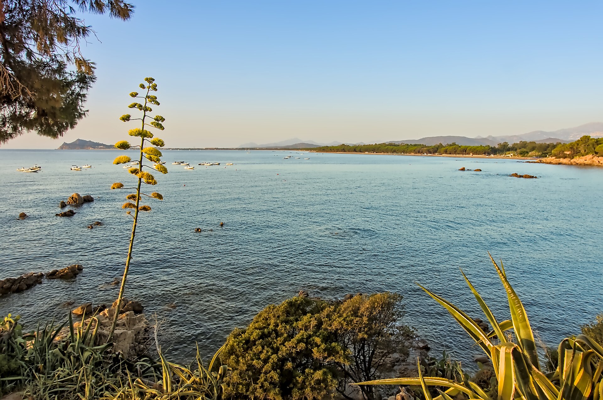 Mediterranean coast at Santa Maria Navarrese in Sardinia, Italy